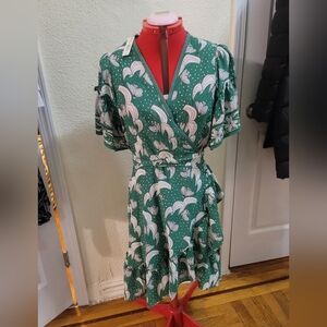 Green wrap dress